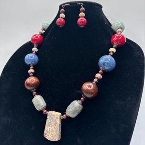 Necklace and earrings